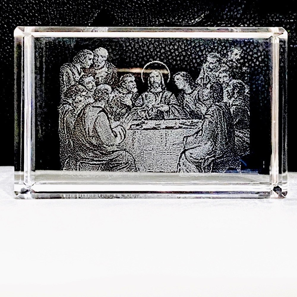 Last Supper 3D Laser Engraved Crystal Cube